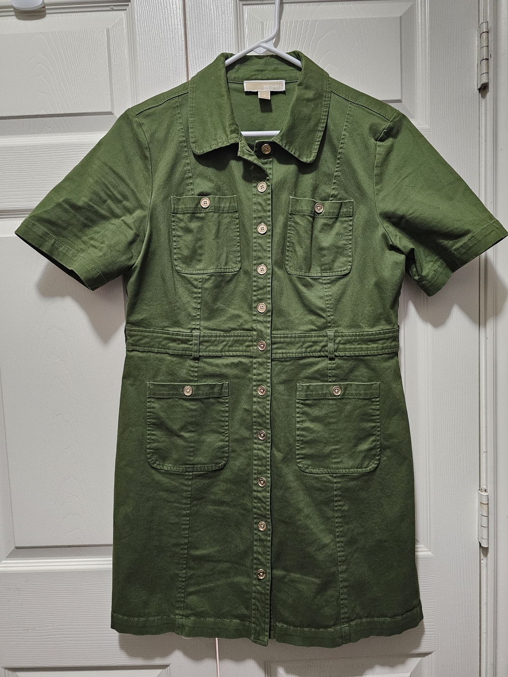 Michael Kors Utlitary Mini Dress In Green Size 12